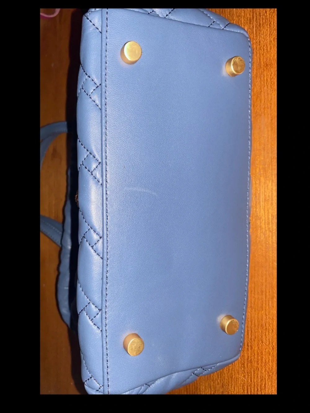 Kurt Geiger Quilted Navy Shoulder Bag with Gold Chain Detail